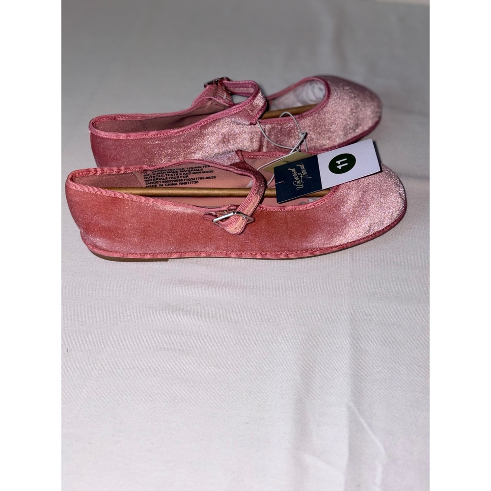 Universal Thread Pink Velvet Mary Jane Flats Memory Foam Halston Size 11 NEW - Picture 9 of 11